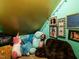 Finished attic space with cozy seating and colorful decorations, perfect for relaxation or play at 1625 Heritage Garden St, Wake Forest, NC 27587
