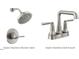 Saylor stainless steel shower valve and sink faucet with modern handles at 180 Muskogee Rd # 53, Angier, NC 27501