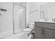 Modern bathroom with a glass-enclosed shower and updated vanity at 270 Trailing Bluff Way, Garner, NC 27529