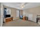 Spacious bedroom with a ceiling fan and two windows at 2832 Steeple Run Dr, Wake Forest, NC 27587