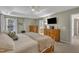Comfortable bedroom featuring a television and neutral colored walls at 2832 Steeple Run Dr, Wake Forest, NC 27587