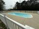 Refreshing in-ground pool with white fence, offering privacy and outdoor enjoyment at 2886 Steven'S Chapel Rd, Smithfield, NC 27577