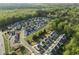 Expansive aerial view showcasing a residential area, featuring modern homes and green surroundings at 430 Wyndham Dr, Chapel Hill, NC 27516