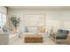 Bright living room featuring neutral furniture, modern art, and a decorative tree for a cozy atmosphere at 456 Barnes Landing Dr # 39, Four Oaks, NC 27524