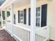 Inviting front porch with white columns and a railing, perfect for enjoying the outdoors at 4616 Silverdene St, Raleigh, NC 27616