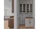 A view of the kitchen, showcasing a mix of cabinets and potential layout at 1425 Lake Adventure Ct, Raleigh, NC 27613