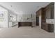 Spacious unfinished kitchen area with cabinets and an island providing a blank canvas for customization at 1425 Lake Adventure Ct, Raleigh, NC 27613