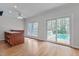 View of a built-in bar area with access to a fenced-in backyard and pool at 2411 Lynch Store Rd, Mebane, NC 27302
