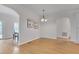 Inviting dining area with hardwood floors and natural light, perfect for Gathering meals and gatherings at 2411 Lynch Store Rd, Mebane, NC 27302
