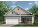 Charming one-story home featuring a two-car garage, green lawn, and manicured landscaping at 291 Deodora Ln, Cameron, NC 28326