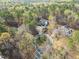 Expansive aerial view of the property revealing its lush surroundings and private cul-de-sac location at 36 Wellspring Cir, Clayton, NC 27527