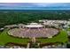 Wide aerial shot of the Coastal Credit Union Music Park at Walnut Creek venue with concert attendees at 529 Solar Dr Dr, Raleigh, NC 27610