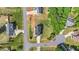 Aerial view of the neighborhood with the home nestled among trees and other houses at 1308 Aspen Falls Ct, Willow Springs, NC 27592