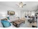 Bright living room with open layout, comfortable seating, and modern decor at 206 Drayton Hall Ln, Sanford, NC 27330