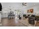 Open-concept layout with a modern kitchen seamlessly flowing into the living area at 2207 Otis St # B, Durham, NC 27707