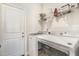Efficient laundry room with appliances and storage shelf for organization at 241 N Nolan Park Dr, Selma, NC 27576