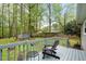 View from a backyard deck showcasing trees and grass at 2808 Newquay St, Durham, NC 27705