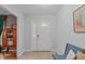 Bright foyer featuring neutral walls, tile flooring, and a decorative glass front door at 2808 Newquay St, Durham, NC 27705
