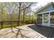 Inviting back deck perfect for outdoor enjoyment and entertaining with shade and access to a screened-in porch at 2868 Anfield Rd, Raleigh, NC 27606