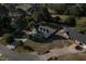 Expansive aerial view of a charming home with a manicured lawn and mature trees in a desirable neighborhood at 35 Fairway Ct, Dunn, NC 28334
