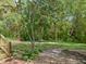 Backyard features a brick walkway and lush landscaping, perfect for enjoying nature at 4508 Fox Rd, Raleigh, NC 27616
