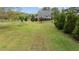 Expansive backyard featuring a lush lawn, mature trees and a fire pit at 4810 Mitchell Mill Rd, Wake Forest, NC 27587
