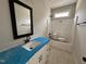 Bathroom featuring modern fixtures and a large vanity with one sink at 104 Roma Gora Ct, Princeton, NC 27569