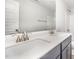 A primary bathroom with double sink vanity and a large mirror at 105 Tuskeegee Dr, Smithfield, NC 27577