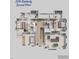 A rendering of a second floor plan featuring multiple bedrooms and bathrooms, plus unfinished storage at 1116 Kimberly Dr, Raleigh, NC 27609