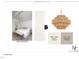 The primary suite includes shiplap ceiling detail and a woven chandelier at 1116 Kimberly Dr, Raleigh, NC 27609