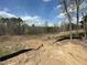 Unfinished backyard showing a new construction site with dirt, trees, and an open space ready for landscaping at 112 Remington Woods Dr, Wake Forest, NC 27587