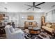 Spacious living room with hardwood floors, stylish decor, and comfortable seating at 1241 White Flint Cir, Durham, NC 27703