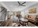 Open-concept living space with modern decor, hardwood floors, and seamless flow at 1241 White Flint Cir, Durham, NC 27703
