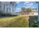 This home's backyard features a green lawn and views of the surrounding homes and neighborhood at 18 S Rowsham Pl, Smithfield, NC 27577