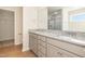 Bathroom with granite countertops, vanity, and a shower with glass doors at 300 Tuscany Cir, Princeton, NC 27569