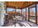 Enjoy a relaxing outdoor dining experience on this cozy screened-in porch at 309 14Th St, Butner, NC 27509