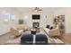 Tastefully decorated living room with a fireplace at 46 Lupin Dr, Smithfield, NC 27577
