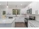 Kitchen featuring white cabinets, granite countertops, stainless steel appliances, and backsplash at 609 Tuscany Cir, Princeton, NC 27569