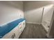 Bathroom with modern cabinetry, stylish countertop, and a new shower tub, blending convenience with style at 612 Tuscany Cir, Princeton, NC 27569