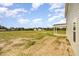 Expansive backyard featuring the home's exterior and a covered back porch with views of the neighborhood at 65 Barony Ln, Smithfield, NC 27577