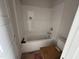 Clean and simple bathroom with a white tub, shower, and toilet, offering a functional and ready-to-use space at 9 W Emily Gardens Dr, Selma, NC 27576