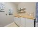 Functional laundry area with extra storage, sink, and lots of natural light at 1005 Vesper Ct, Durham, NC 27703