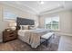 Inviting main bedroom with a tray ceiling, large windows, and elegant decor at 102 E Star Foal Ln, Wendell, NC 27591