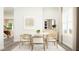 Bright dining room with seating for four, large windows and view of the home at 103 Ellsworth Ct # 175, Garner, NC 27529