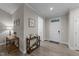 Inviting foyer with contemporary design, features a stylish console table and modern decor at 105 Jasper Creek Ct, Wilson's Mills, NC 27520