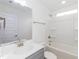 Bathroom featuring modern sink, shower and bath at 1057 |1059 E Harnett St, Dunn, NC 28334
