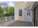 Exterior view of the home's deck area and door at 1208 College Pl, Raleigh, NC 27605