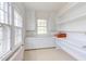 Bright pantry features built in cabinets, shelves, drawers, and countertop space perfect for organization and storage at 1208 College Pl, Raleigh, NC 27605