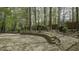 Gravel backyard featuring tiered retaining walls with garden beds perfect for serene outdoor enjoyment at 1505 Starmont Dr, Hillsborough, NC 27278