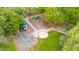 Aerial shot showcasing a vibrant park playground with slides, swings, and play structures amidst lush greenery, inviting Gathering fun at 200 Lincoln Ct, Raleigh, NC 27610
